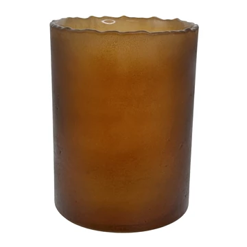 ÜVEG GYERTYATARTÓ BOROSTYÁN - L