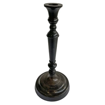 FÉM GYERTYATARTÓ FEKETE - S