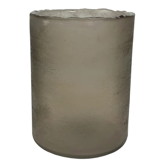 ÜVEG GYERTYATARTÓ BARNA - L