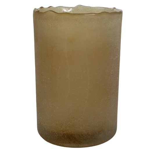 ÜVEG GYERTYATARTÓ BÉZS - M