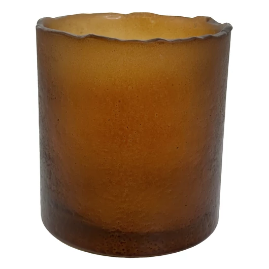 ÜVEG GYERTYATARTÓ BOROSTYÁN - S