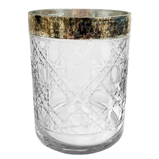 ÜVEG MÉCSESTARTÓ MART MINTÁS - A