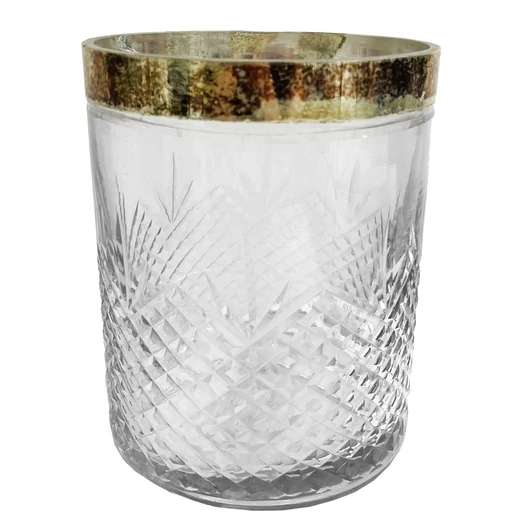 ÜVEG MÉCSESTARTÓ MART MINTÁS - B