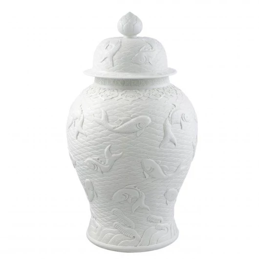 FEHÉR MINTÁS PORCELÁN VÁZA
